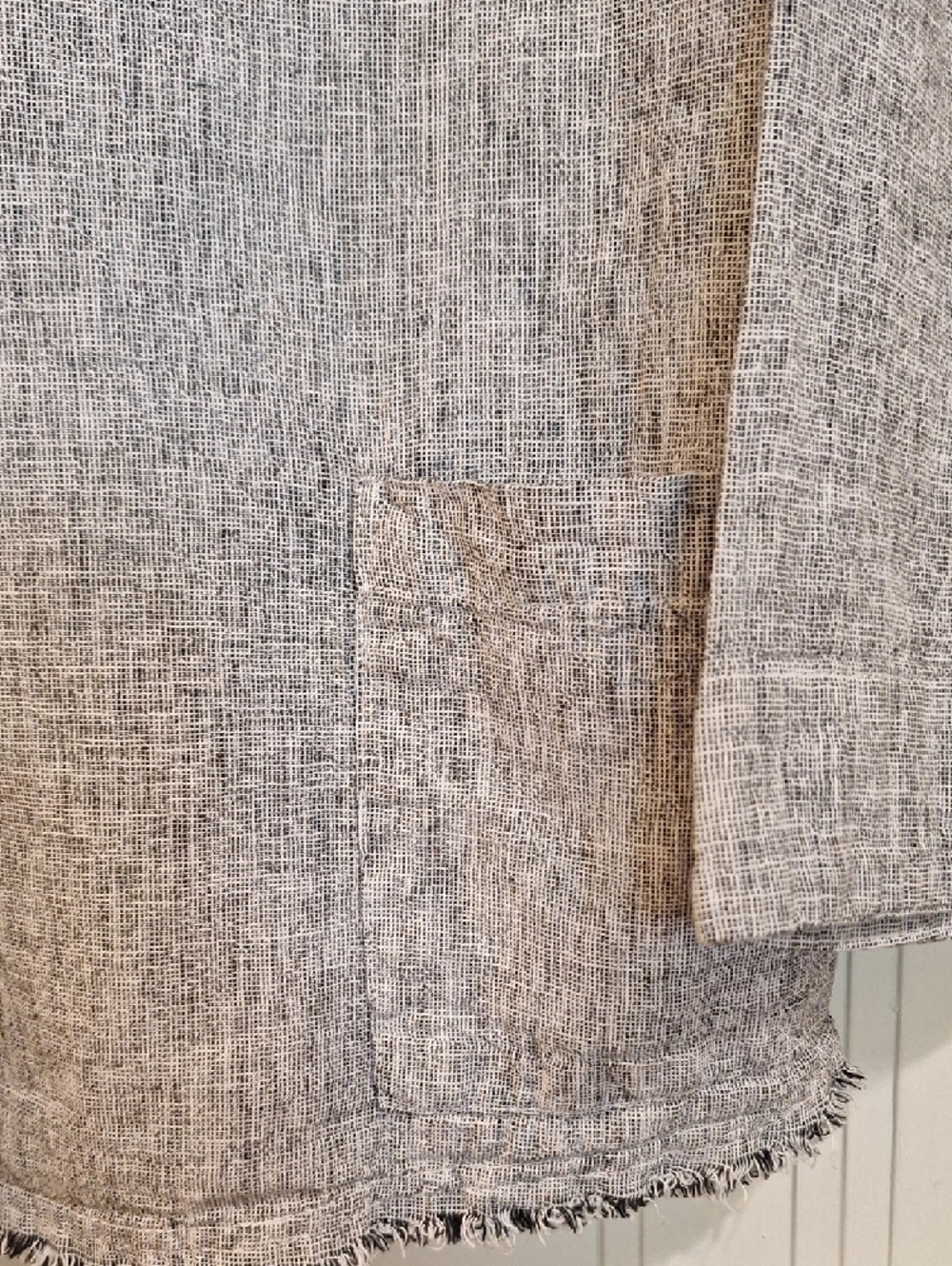 cut loose Heather Gray Textured Linen-Blend Top - Picture 3 of 4